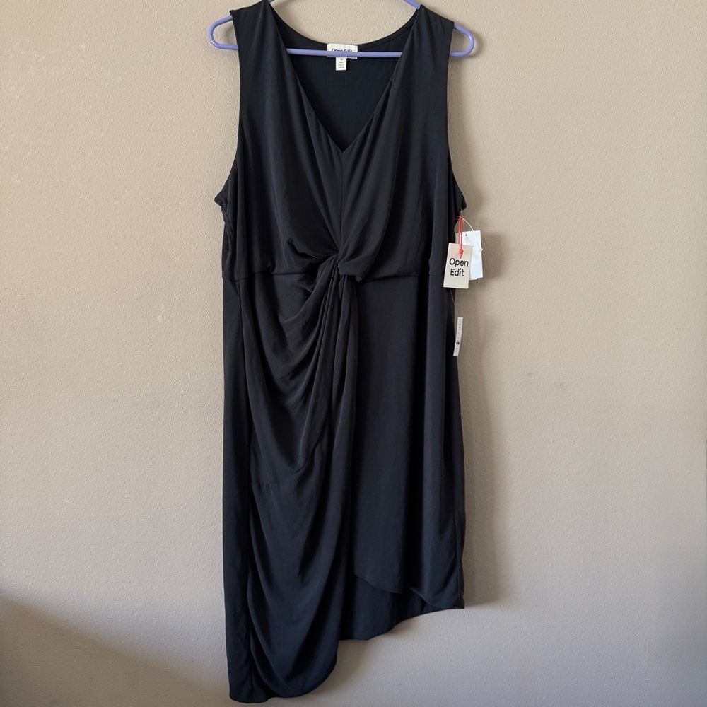 Nwt Open Edit Drape Twist V-Neck Sheath Dress Siz… - image 4